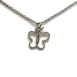 🦋 Butterfly Necklace Tibetan Silver Charm 🦋 Stainless Steel Chain 4for$20